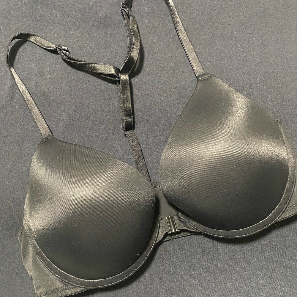 Victoria Secret’s Black Satin T-Shirt Bra - Classic Smooth Support size 32C